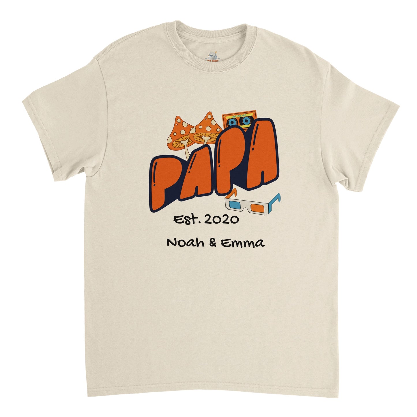 "Papa Est. [Year]" Personalized Retro T-Shirt - Father's Day Gift - Zoia Books