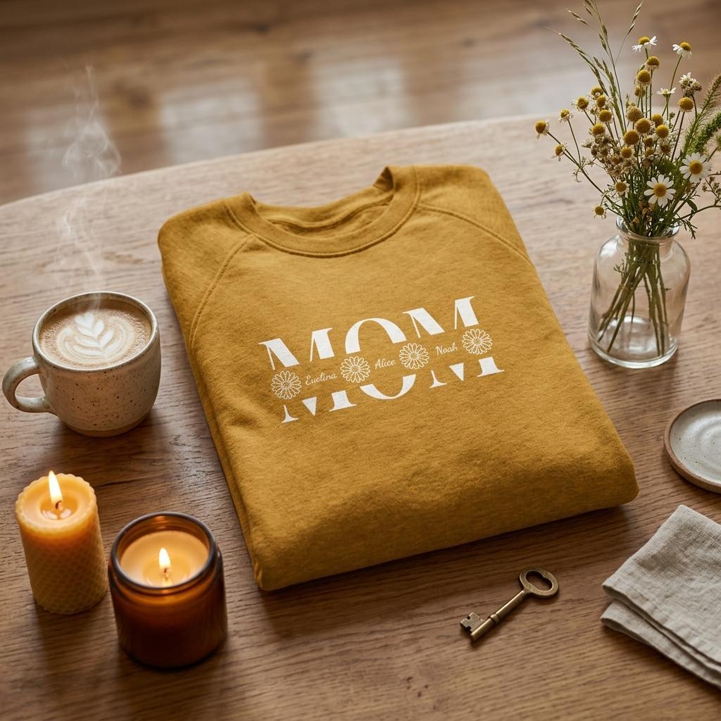 Personalized MOM Sweatshirt with Kids Names - Custom Mom Crewneck - Zoia Books