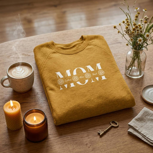 Personalized MOM Sweatshirt with Kids Names - Custom Mom Crewneck - Zoia Books