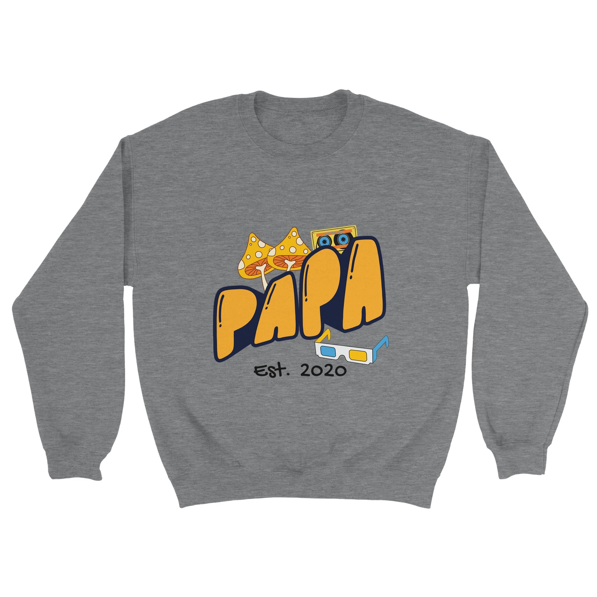 Personalized Papa Est. Sweatshirt - Custom Year, Retro 70s - Zoia Books