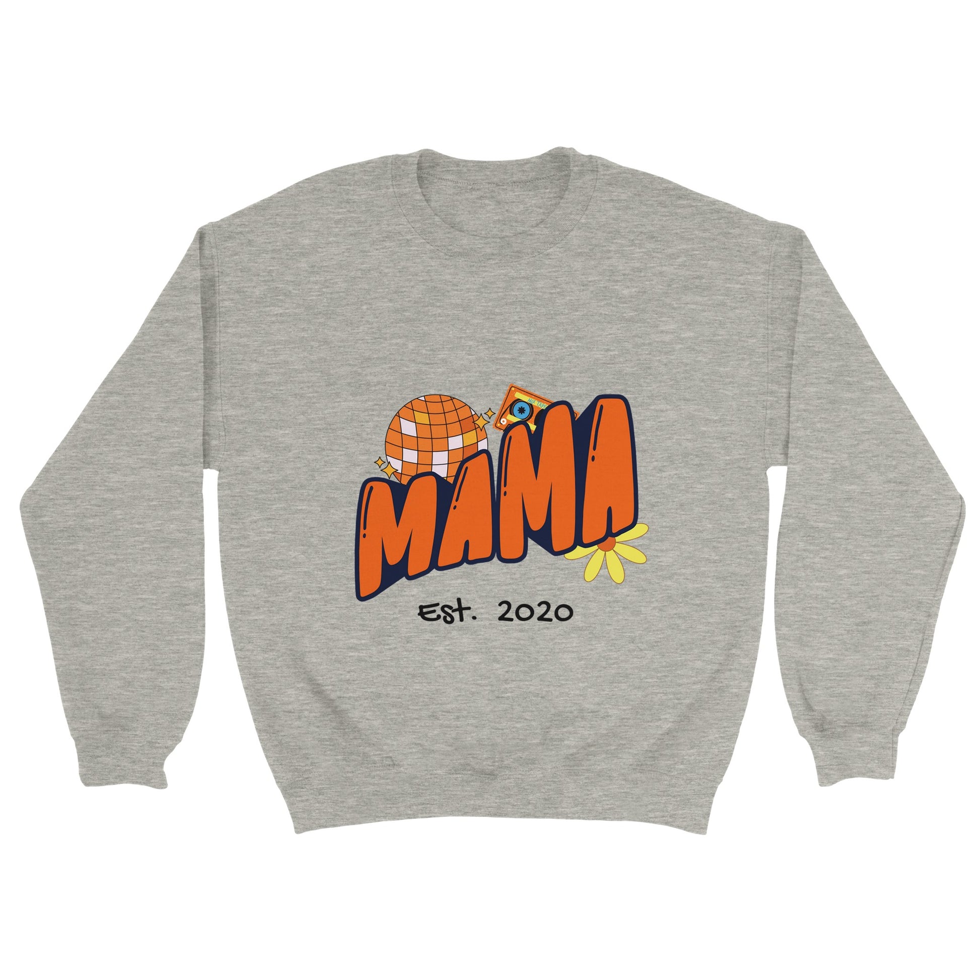 Personalized Mama Est. Sweatshirt - Custom Year, Retro 70s - Zoia Books