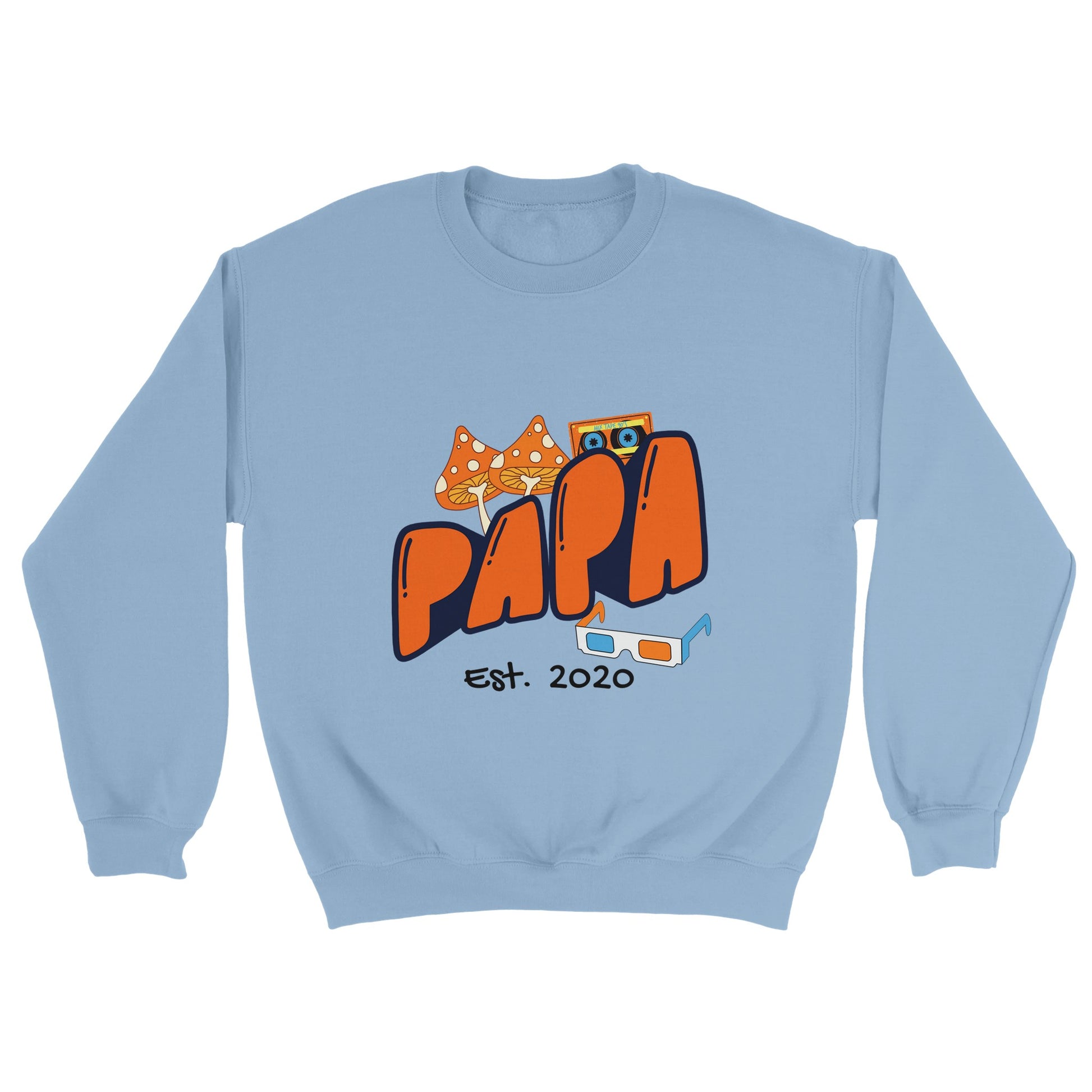 Personalized Papa Est. Sweatshirt - Custom Year, Retro 70s - Zoia Books