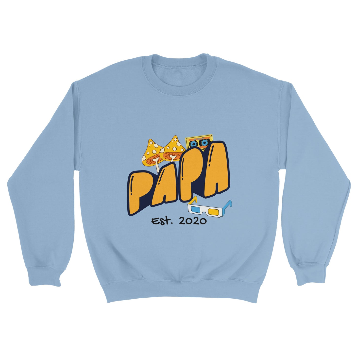 Personalized Papa Est. Sweatshirt - Custom Year, Retro 70s - Zoia Books