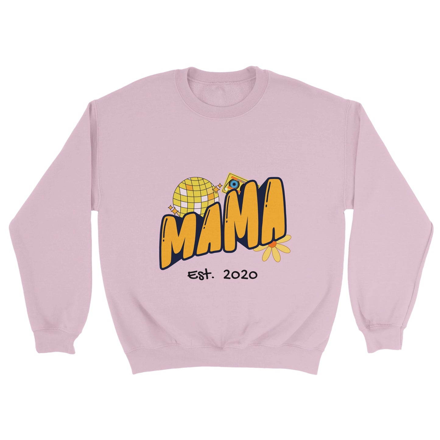 Personalized Mama Est. Sweatshirt - Custom Year, Retro 70s - Zoia Books