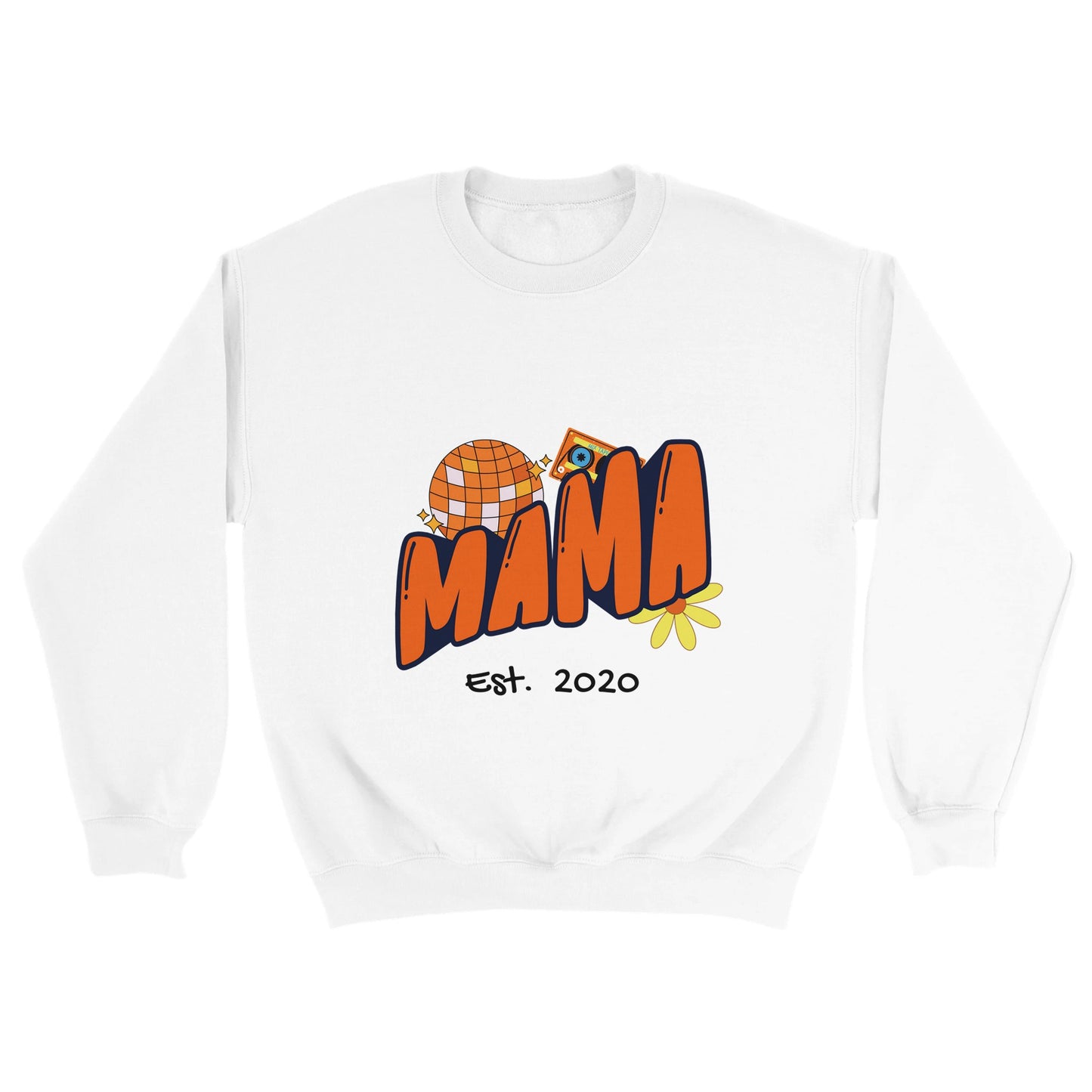 Personalized Mama Est. Sweatshirt - Custom Year, Retro 70s - Zoia Books