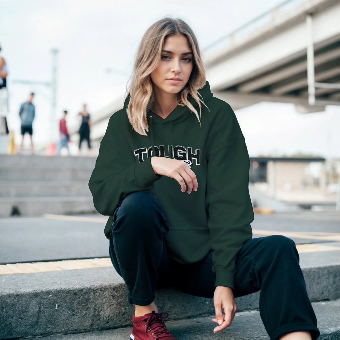 "Tough as a Mother" Empowerment Hoodie - Vintage Collegiate - Zoia Books
