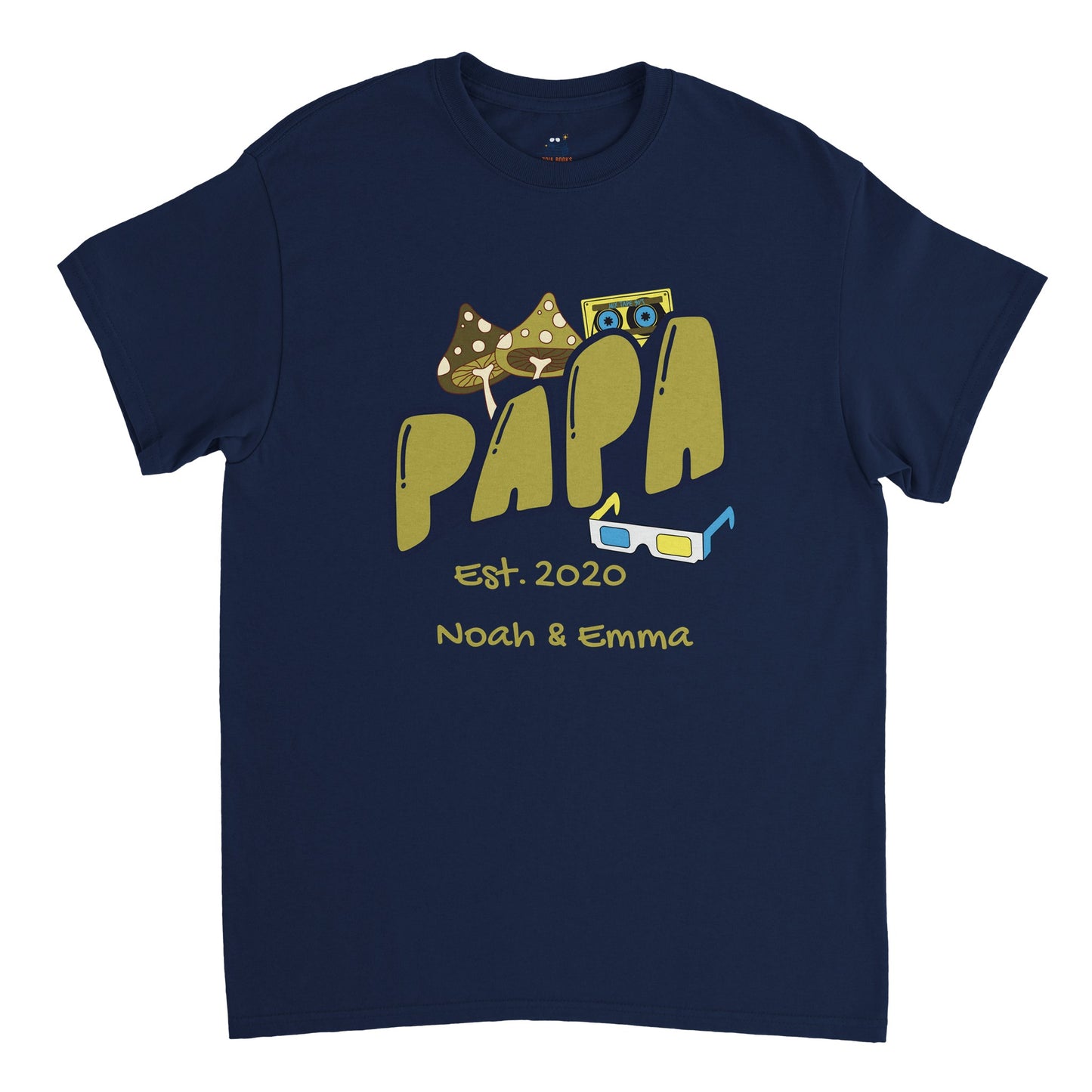 "Papa Est. [Year]" Personalized Retro T-Shirt - Father's Day Gift - Zoia Books