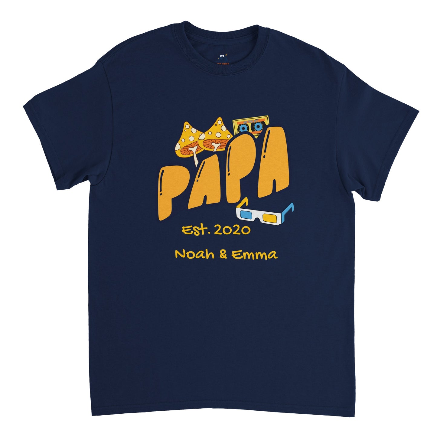 "Papa Est. [Year]" Personalized Retro T-Shirt - Father's Day Gift - Zoia Books