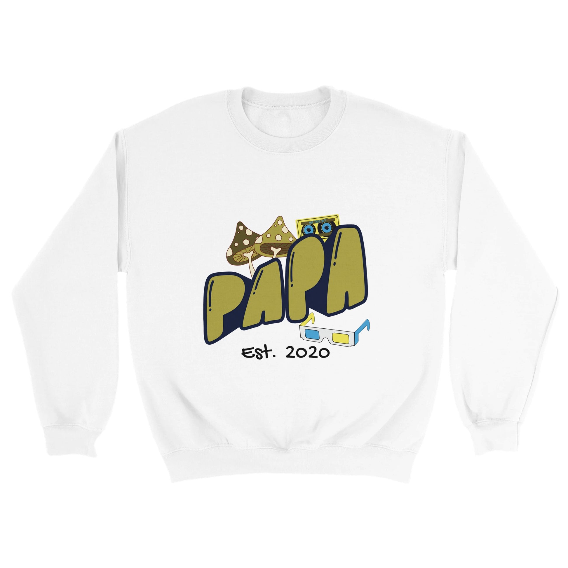 Personalized Papa Est. Sweatshirt - Custom Year, Retro 70s - Zoia Books