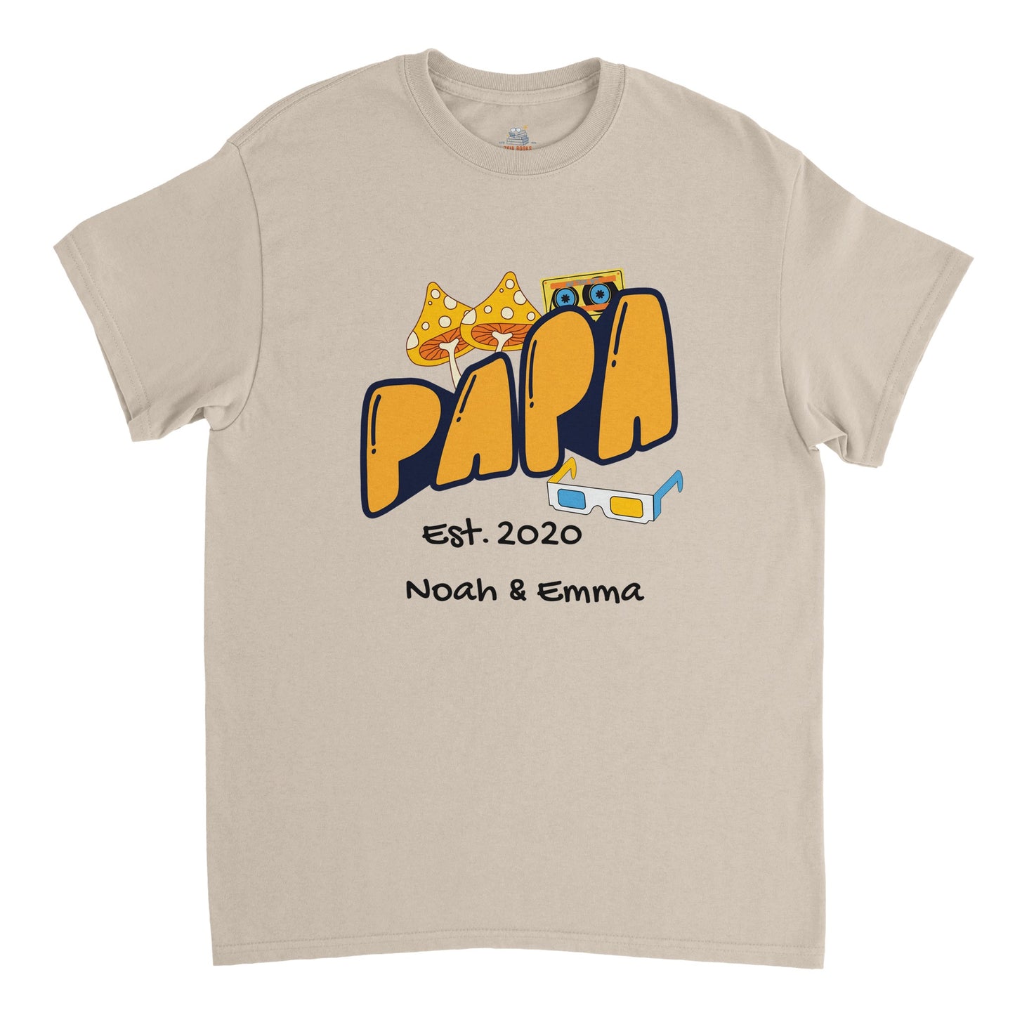 "Papa Est. [Year]" Personalized Retro T-Shirt - Father's Day Gift - Zoia Books