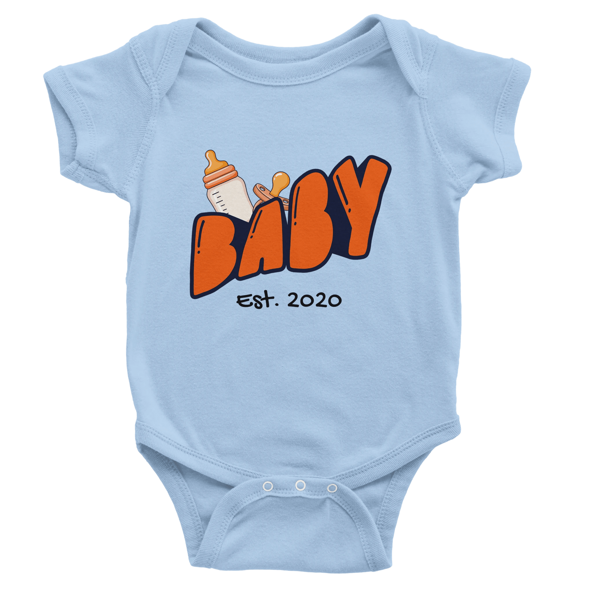 Personalized Mini Est. Baby Bodysuit — Custom Year, Retro 70s - Zoia Books