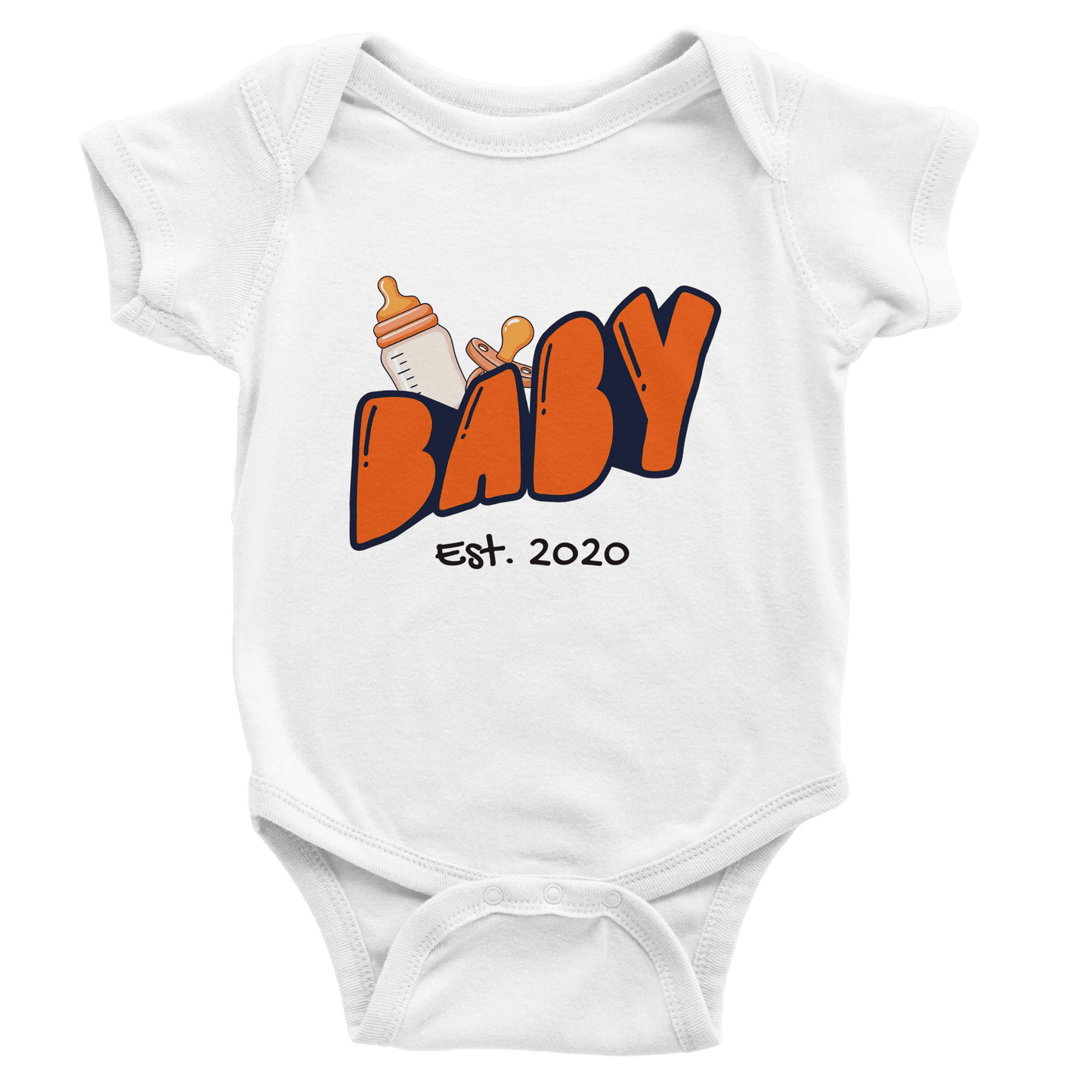 Personalized Mini Est. Baby Bodysuit — Custom Year, Retro 70s - Zoia Books