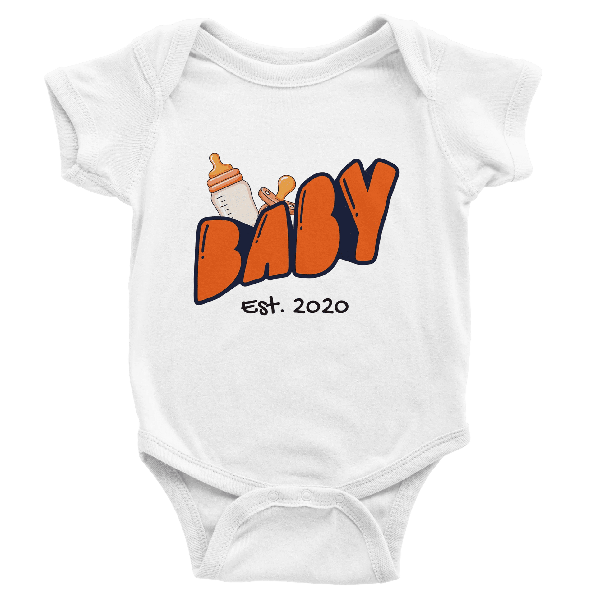 Personalized Mini Est. Baby Bodysuit — Custom Year, Retro 70s - Zoia Books
