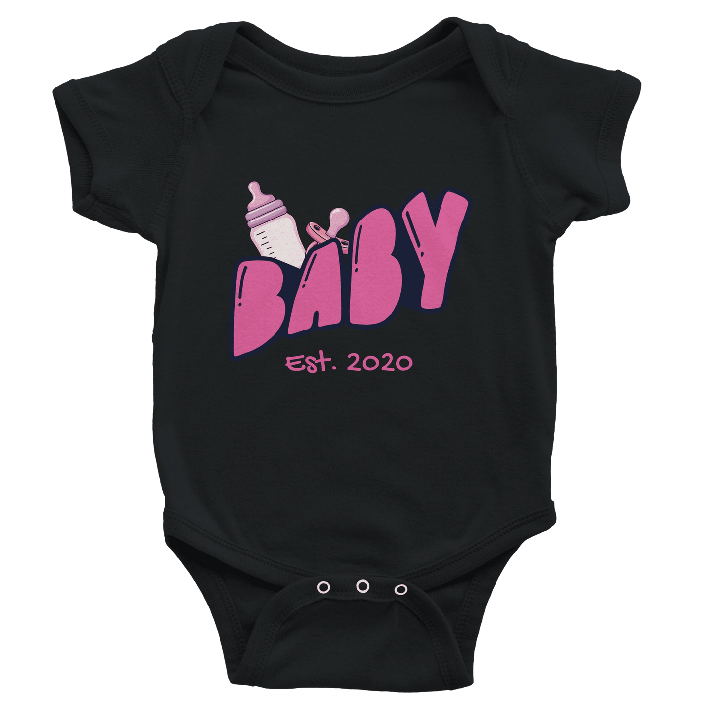 Personalized Mini Est. Baby Bodysuit — Custom Year, Retro 70s - Zoia Books