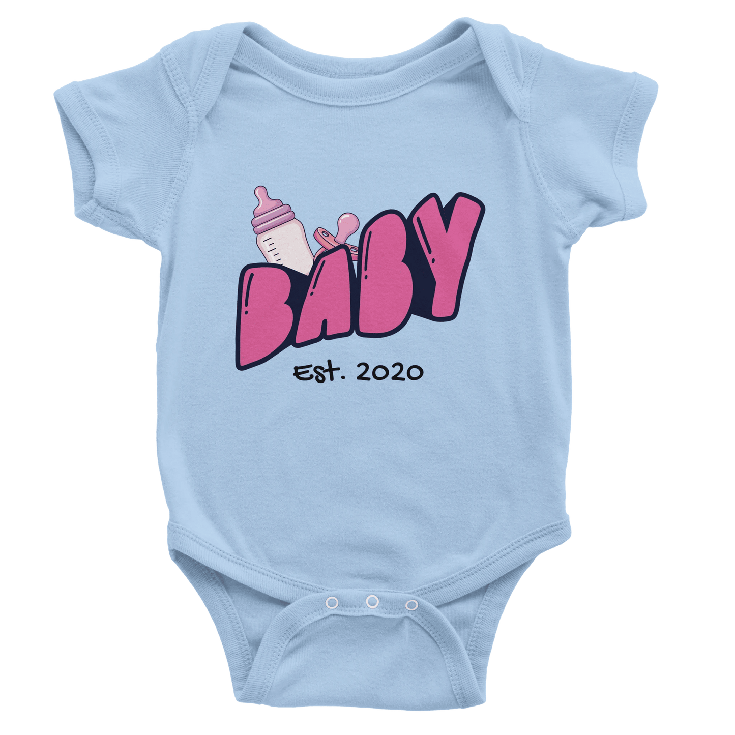 Personalized Mini Est. Baby Bodysuit — Custom Year, Retro 70s - Zoia Books