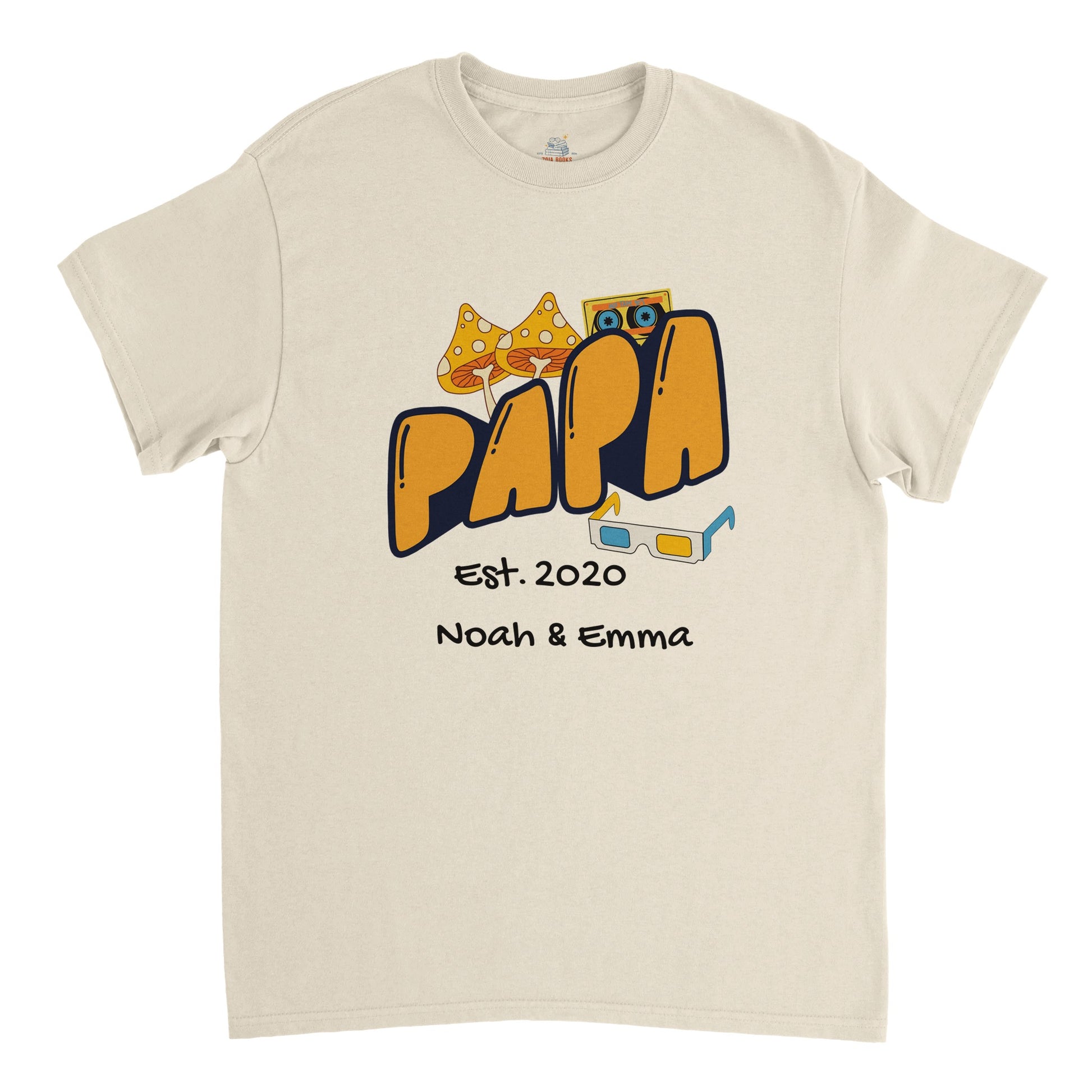 "Papa Est. [Year]" Personalized Retro T-Shirt - Father's Day Gift - Zoia Books