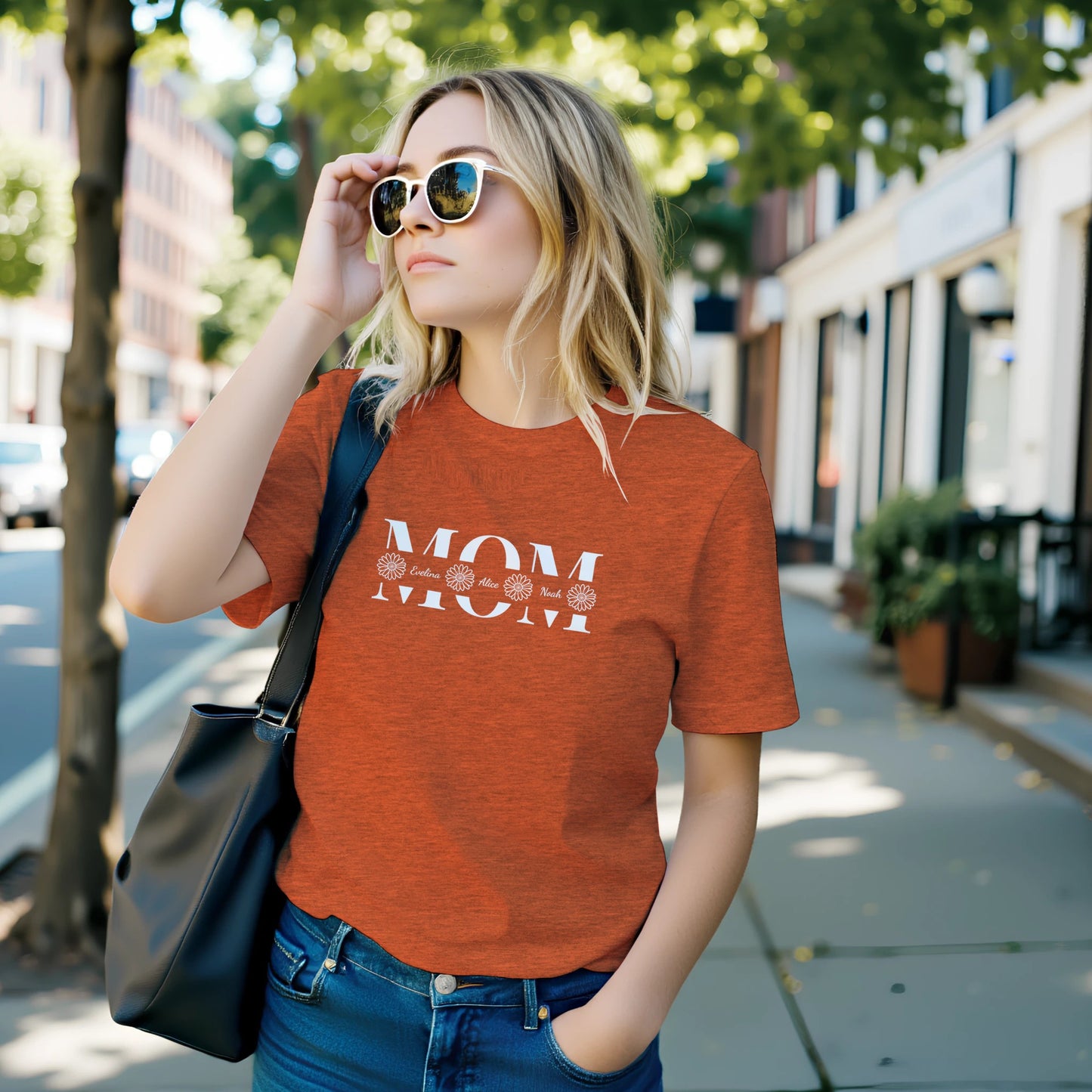 Personalized MOM T-Shirt with Kids Names - Custom Mom Tee - Zoia Books