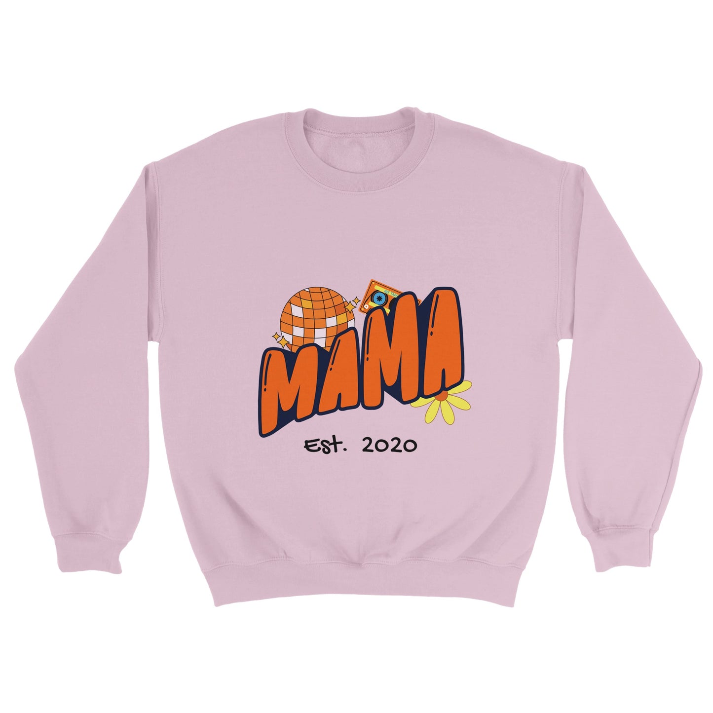 Personalized Mama Est. Sweatshirt - Custom Year, Retro 70s - Zoia Books