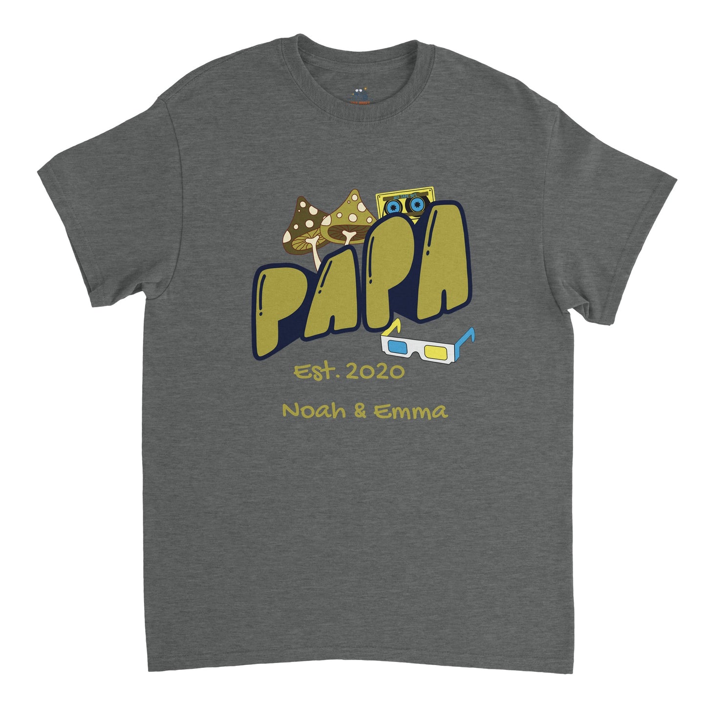 "Papa Est. [Year]" Personalized Retro T-Shirt - Father's Day Gift - Zoia Books