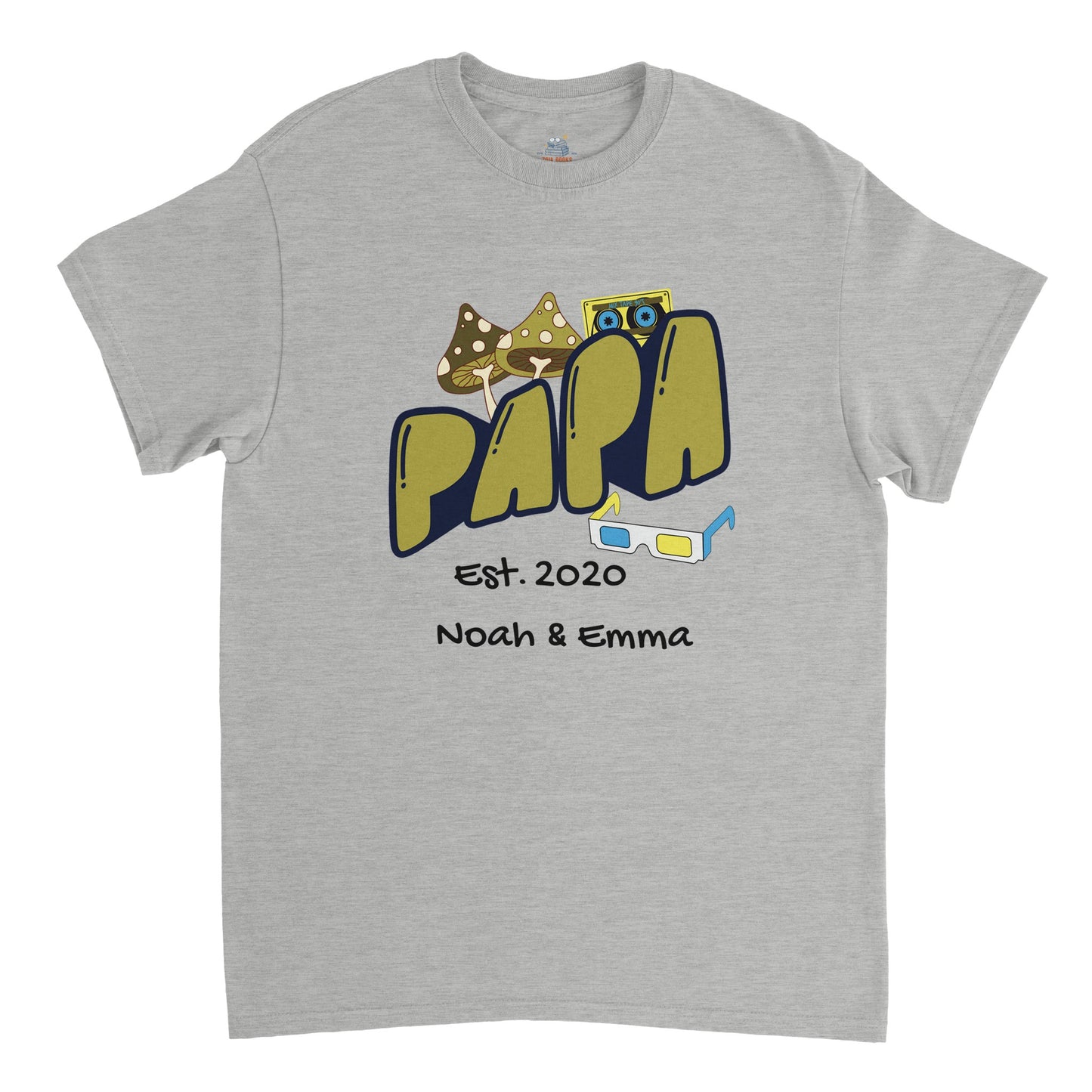 "Papa Est. [Year]" Personalized Retro T-Shirt - Father's Day Gift - Zoia Books