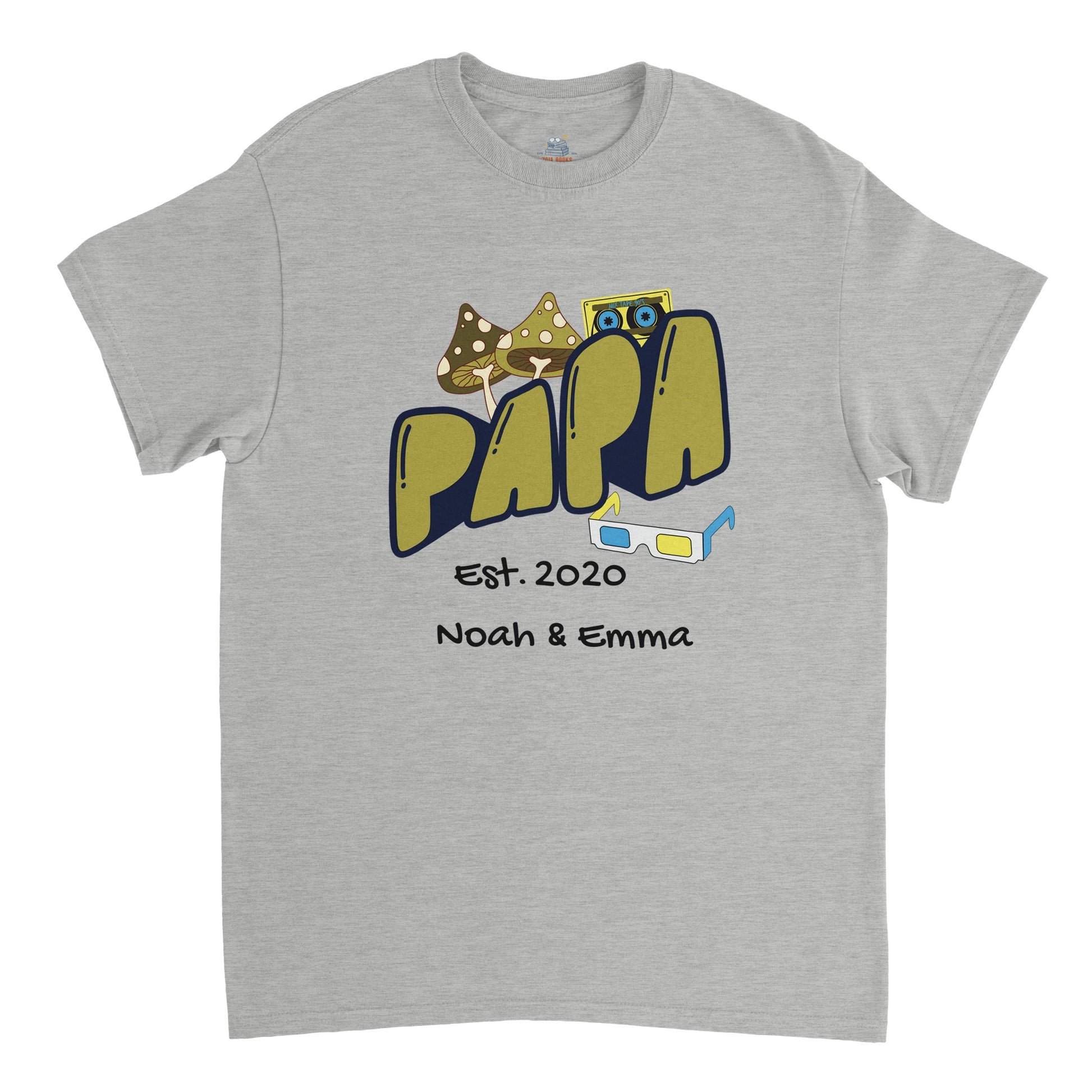 "Papa Est. [Year]" Personalized Retro T-Shirt - Father's Day Gift - Zoia Books