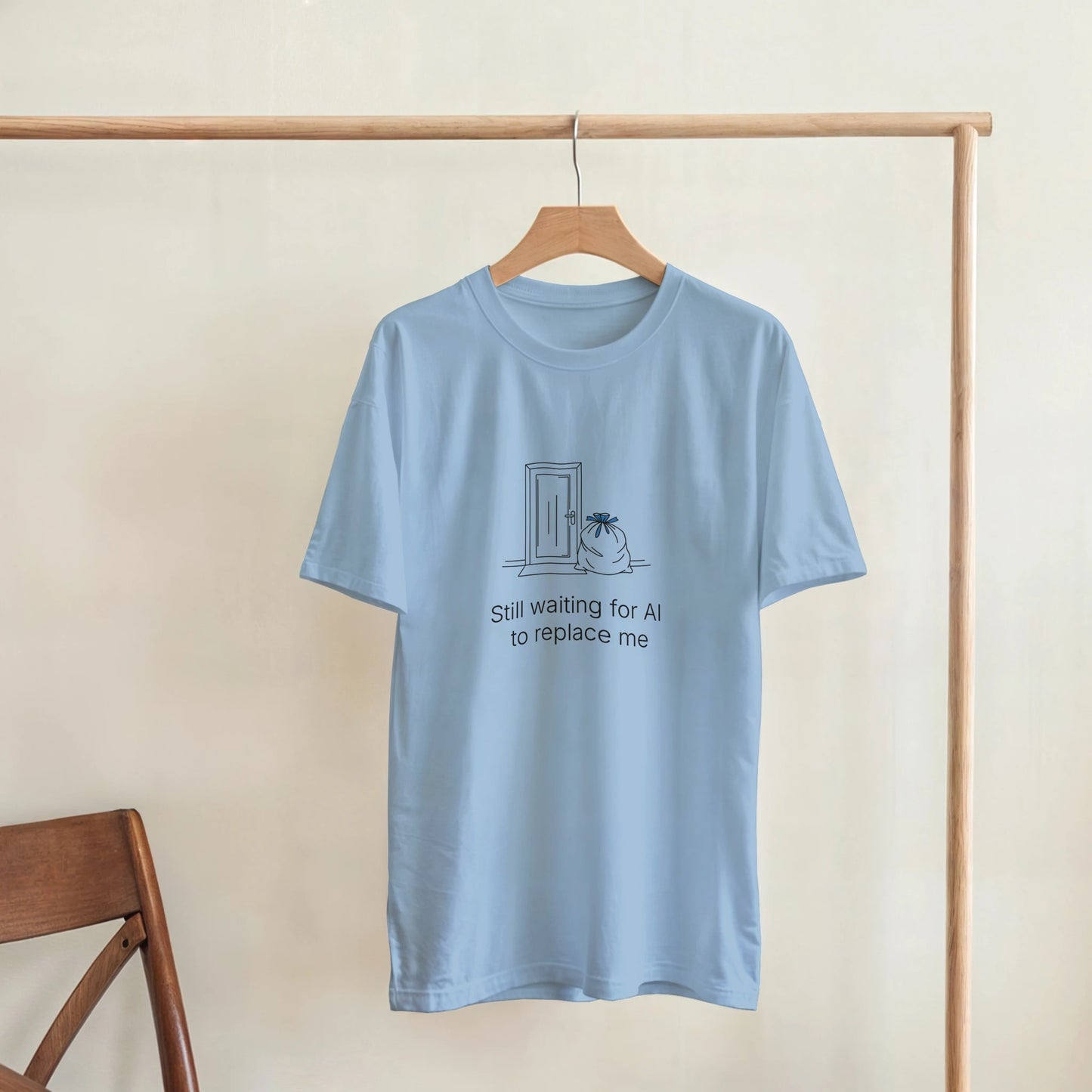 Still Waiting for AI to Replace Me T-Shirt - Trash Edition - Zoia Books