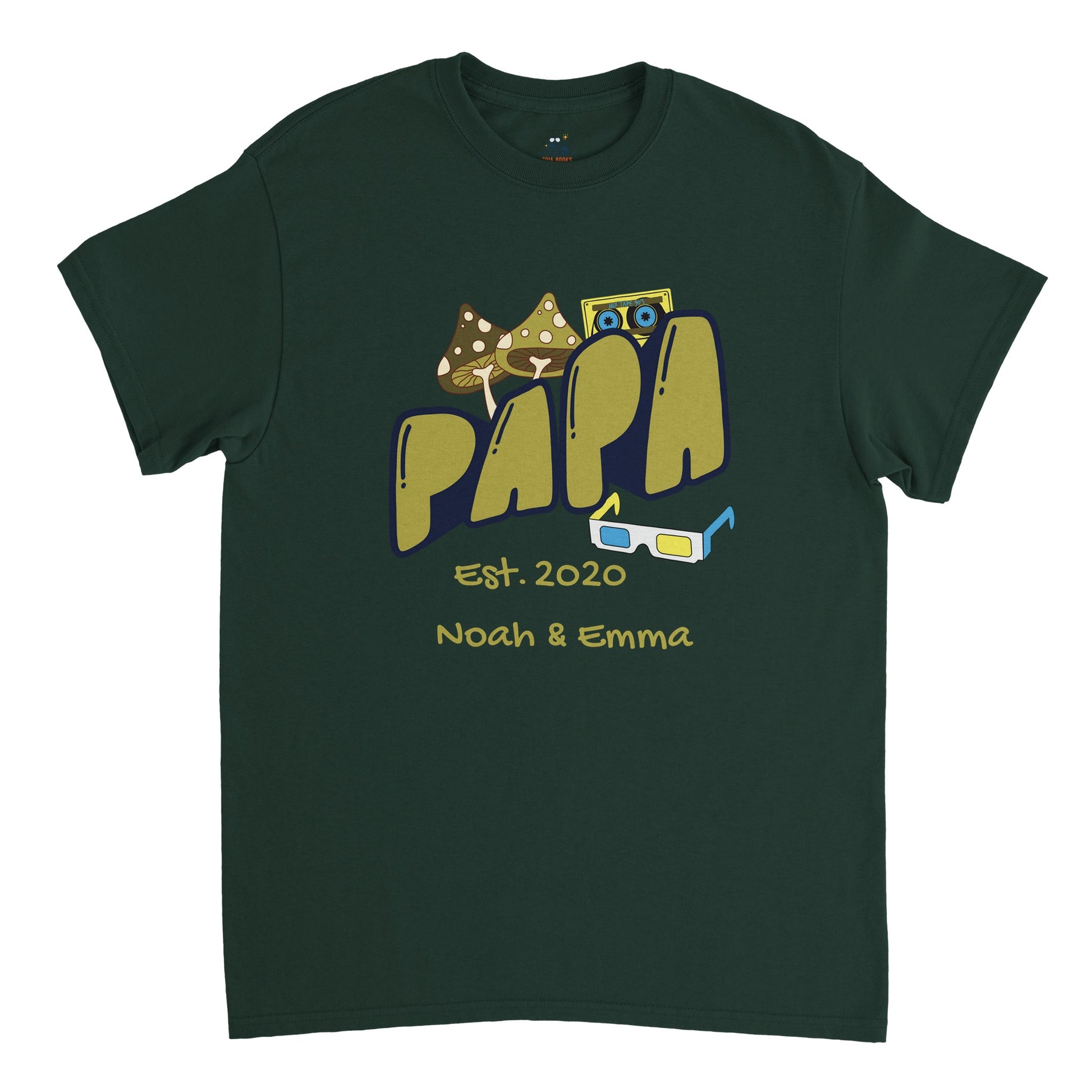 "Papa Est. [Year]" Personalized Retro T-Shirt - Father's Day Gift - Zoia Books