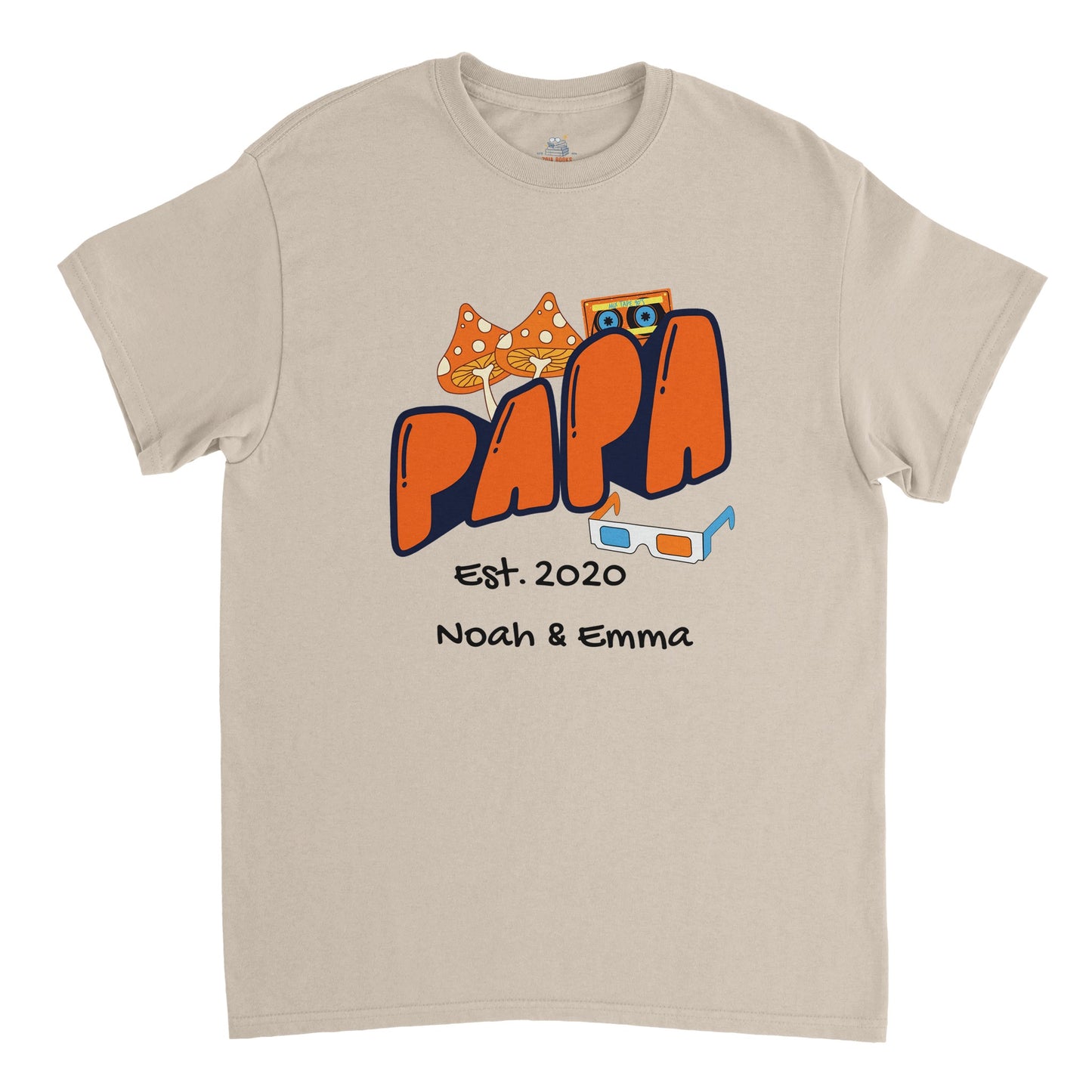 "Papa Est. [Year]" Personalized Retro T-Shirt - Father's Day Gift - Zoia Books