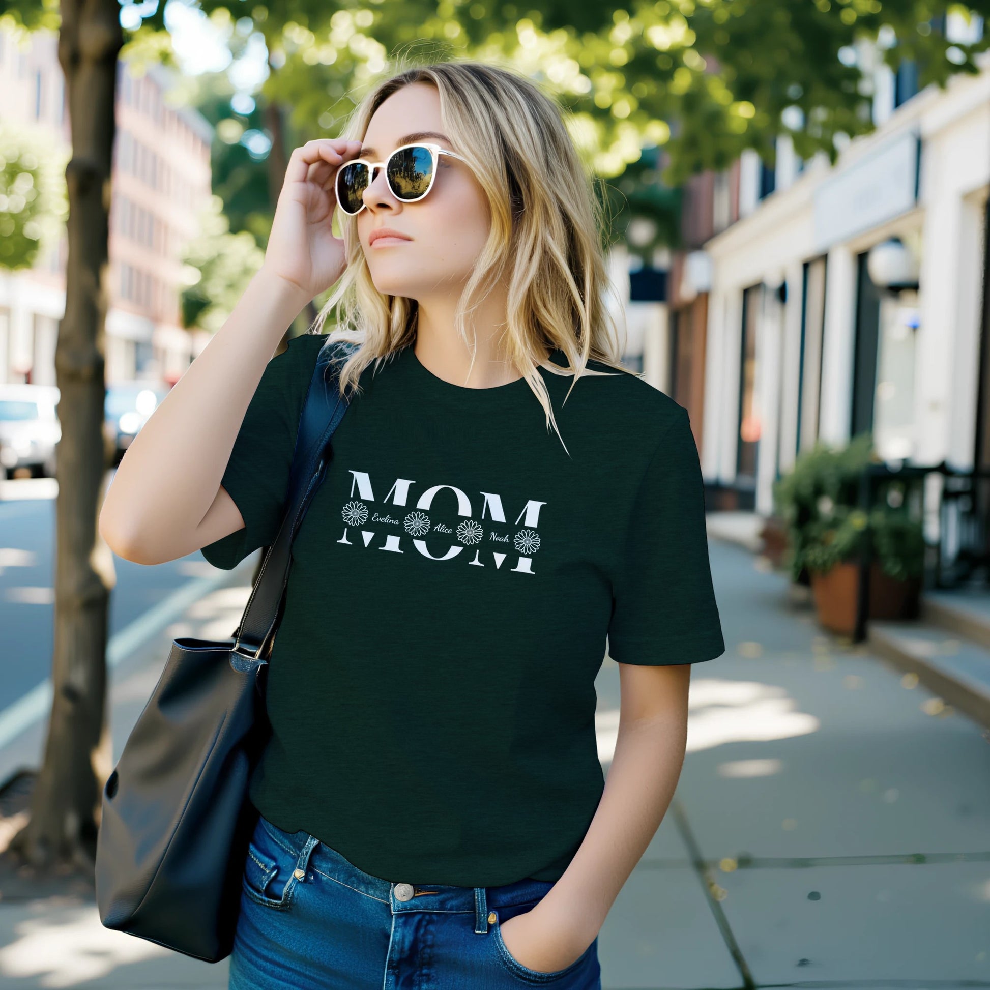 Personalized MOM T-Shirt with Kids Names - Custom Mom Tee - Zoia Books