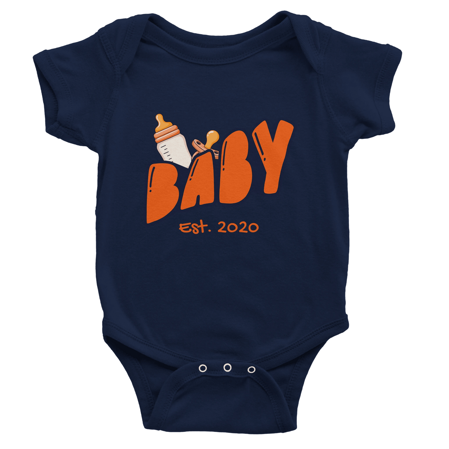 Personalized Mini Est. Baby Bodysuit — Custom Year, Retro 70s - Zoia Books