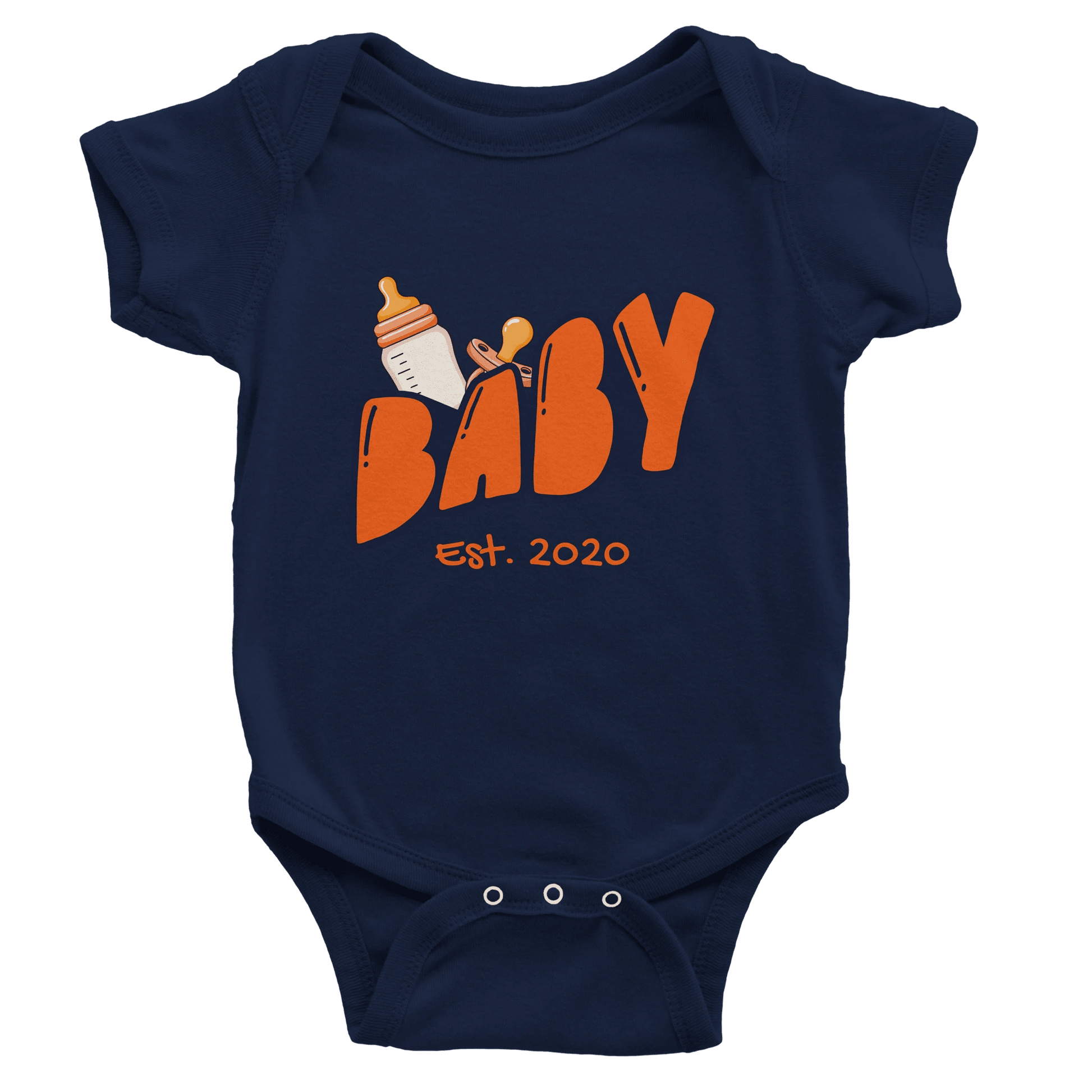 Personalized Mini Est. Baby Bodysuit — Custom Year, Retro 70s - Zoia Books