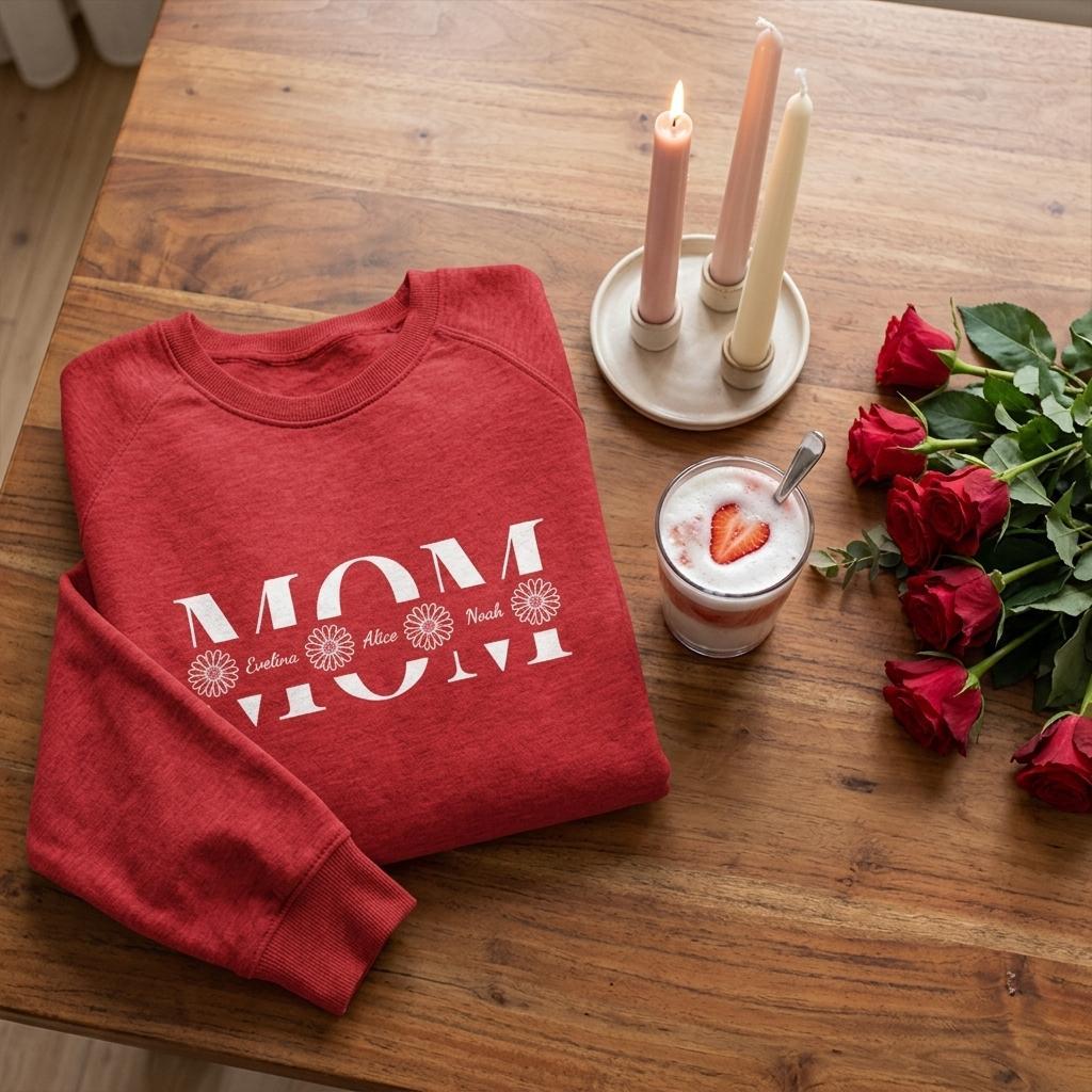 Personalized MOM Sweatshirt with Kids Names - Custom Mom Crewneck - Zoia Books